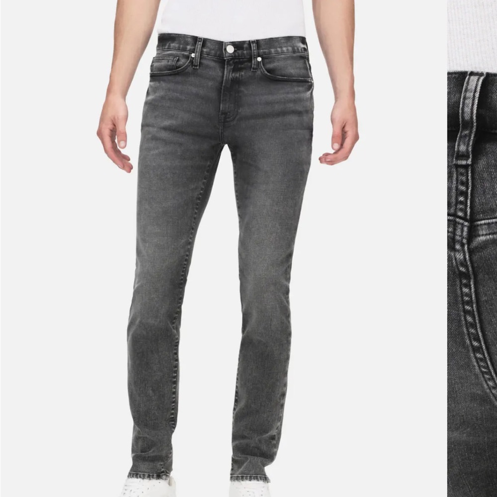 Frame L’Homme skinny jeans in washed out black - Picture 2 of 6